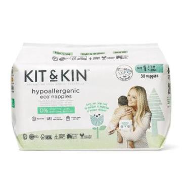 Scutece marimea 1, 2-5 kg, hipoalergenice, eco, Kit&Kin