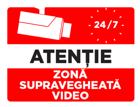 Indicator atentie zona supravegheata video 24 de ore