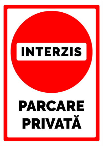 Indicator de interzis parcare privata