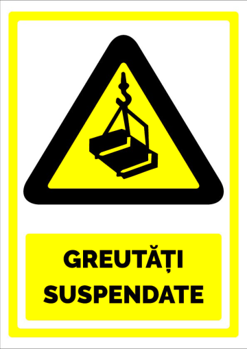 Semn atentie greutati suspendate