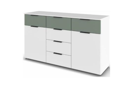 Comoda alb alpin + Sage 140x81x42cm Skyla