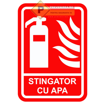 Indicatoare pentru stingatoare cu apa