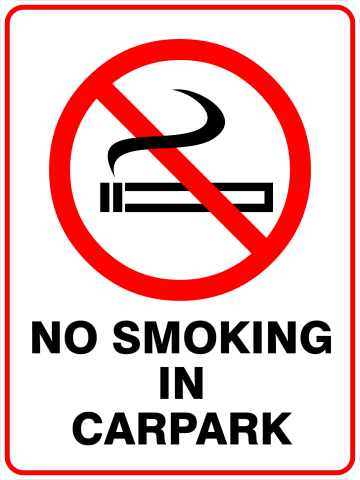 Semn no smoking in car park