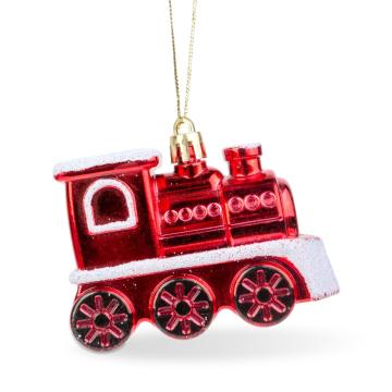 Ornament pentru brad - locomotiva lucioasa - 8 x 6 x 3 cm de la Rykdom Trade Srl