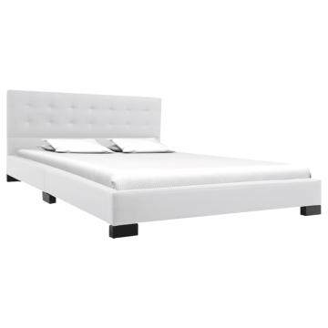 Cadru de pat, alb, 140 x 200 cm, piele artificiala de la VidaXL