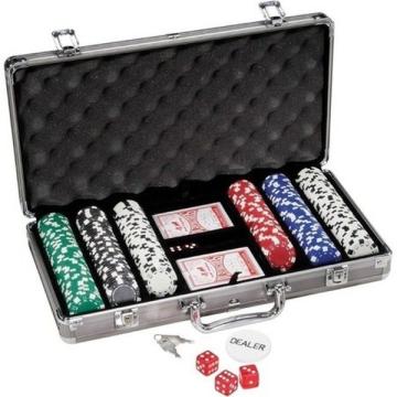 Set pentru poker cu 300 jetoane si geanta diplomat