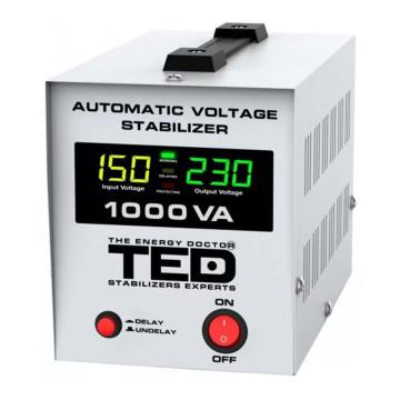 Stabilizator retea maxim 1000VA-AVR LCD 2 iesiri schuko TED0