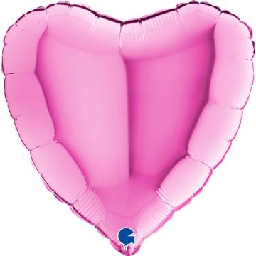 Balon folie inima roz deschis metalizat 45cm de la Calculator Fix Dsc Srl