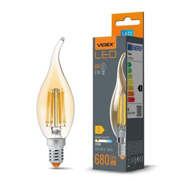 Bec LED filament - Videx - 6W - E14 - C35 - Flame A