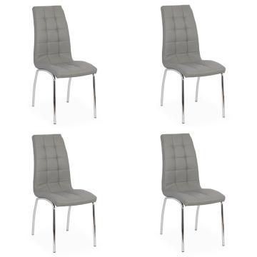 Set 4 scaune de bucatarie cadru metalic cromat
