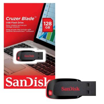 Memorie USB SanDisk Cruzer Blade, 128GB, USB 2.0, negru