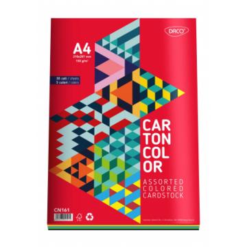Carton color A4, 160g/mp, 5 culori, Daco x 30 coli/top-cn161 de la Sanito Distribution Srl