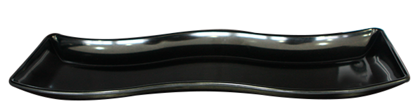 Platou melamina ondulat Raki, 60x18xh4cm, negru de la Kalina Textile SRL