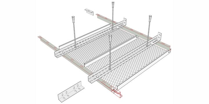 Sistem de tavan casetat metalic Expanded Hook-on