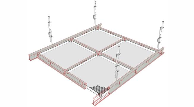Sistem de tavan casetat metalic Tile Lay-in Flat de la Ideea Plus Srl