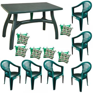 Set gradina Raki, masa King 140x80xh73cm si 6 scaune de la Kalina Textile SRL