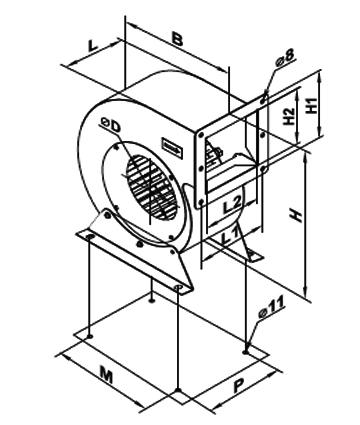 Ventilator centrifugal VCUN 160x 74-75-2