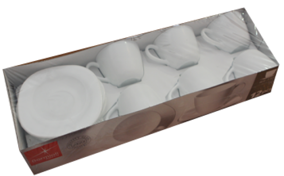 Serviciu ceai opal 12 piese Bormioli Parma, 6 cesti 230 ml de la Kalina Textile SRL