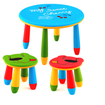Set mobilier copii Raki, plastic, masa rotunda Slante de la Kalina Textile SRL