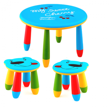 Set mobilier copii Raki, plastic, masa rotunda Slante de la Kalina Textile SRL