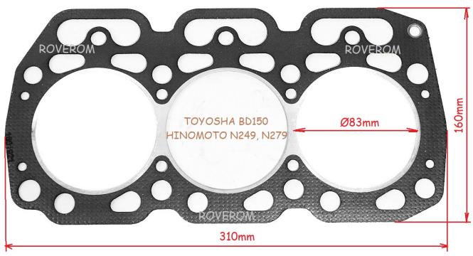 Garnitura chiuloasa Toyosha BD150, Hinomoto N249, N279 de la Roverom Srl
