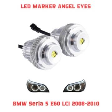 Set Led Marker Angel Eyes compatibil BMW E60 E61 LCI 80W de la LND Albu Profesional Srl