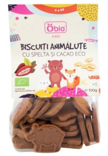 Biscuiti animalute cu spelta si cacao bio 100g Obio de la Supermarket Pentru Tine Srl