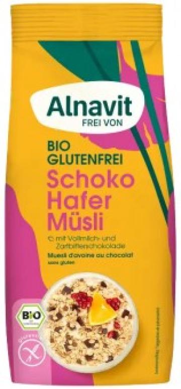 Musli cu ovaz si ciocolata fara gluten, bio, 350g Alnavit