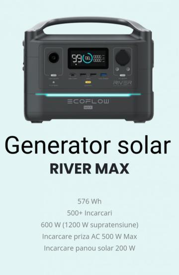 Generator solar electric ecoflow River 600 Max