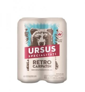 Bere Ursus nepasteurizata Retro Carpatin doza 4x0.5L