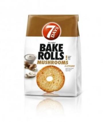 Rondele Bake Rolls Mushrooms &amp; Cream Flavour 80g de la Supermarket Pentru Tine Srl