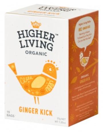 Ceai Ginger Kick eco, 15 plicuri, Higher Living de la Supermarket Pentru Tine Srl