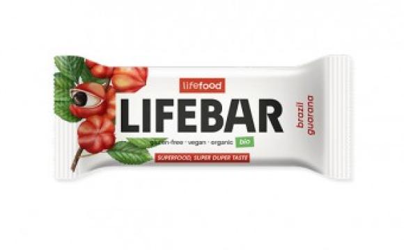 Baton cu nuci braziliene si guarana Lifebar, bio, 40g