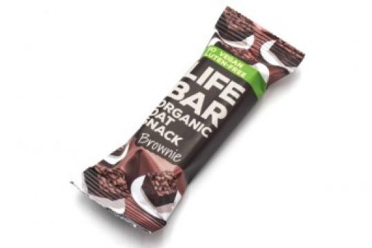 Baton de ovaz brownie fara gluten bio Lifebar 40g