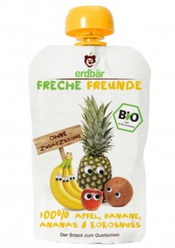 Piure de mere, banane, ananas si cocos bio 100 g Erdbar de la Supermarket Pentru Tine Srl