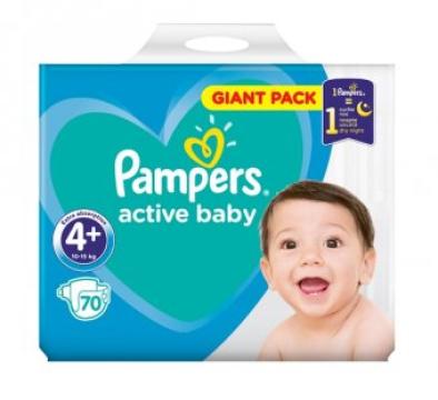 Scutece copii Pampers Active Baby Nr. 4+, 10-15 kg 70 buc