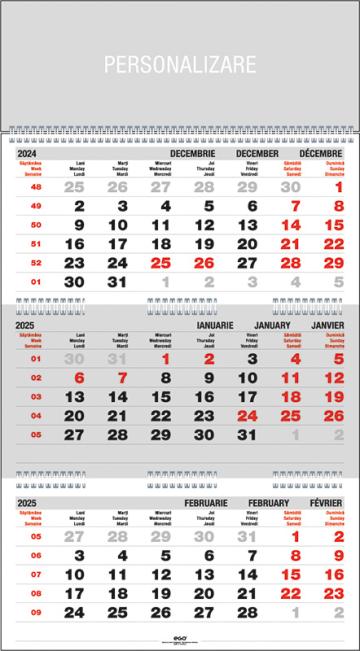 Calendar triptic pliabil - 2025