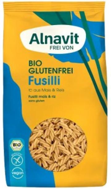 Fusilli din porumb si orez fara gluten, bio, 500g Alnavit