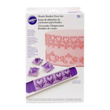 Set imprimanta fondant, 16 diferite modele cu inima - Wilton de la Lumea Basmelor International Srl