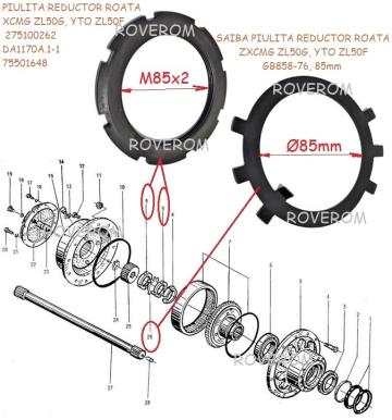 Piulita reductor roata XCMG ZL50G, YTO ZL50F (M85x2) de la Roverom Srl