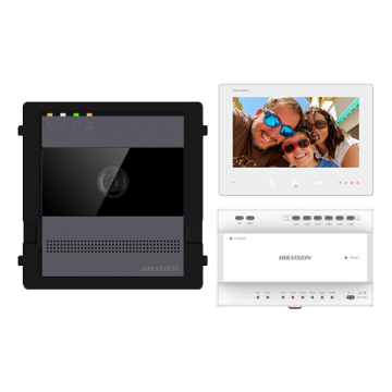 Kit videointerfon 2 fire pentru 1 familie, monitor 7 inch