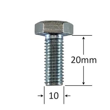 Surub filet metric M10x20mm cap hexagonal DIN 933 Gr.8.8 de la Marisim Total Instal Srl