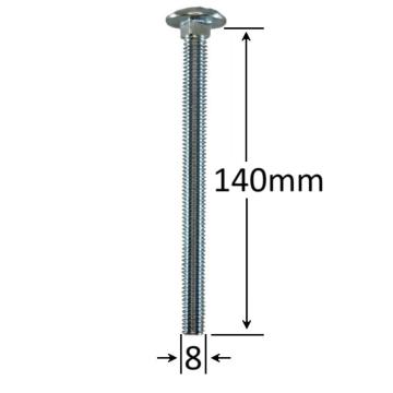 Surub filet metric cap bombat torbant M8x140mm - 50buc/cutie de la Marisim Total Instal Srl