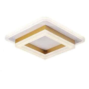 Lustra LED patrata, 41W, aurie 3 tipuri de lumina