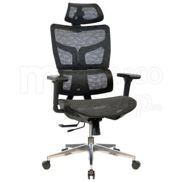 Scaun ergonomic ErgoTech Pro, cadru negru, plasa neagra de la Marco Mobili Srl