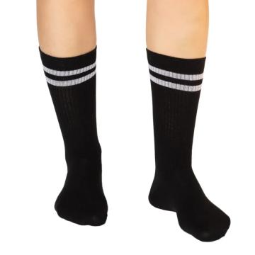 Sosete negre sport cu dungi albe, lungi - 8 perechi de la Sockspoint Srl