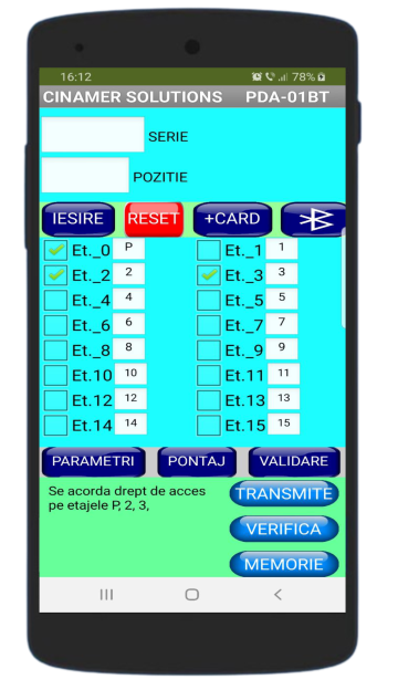 Aplicatie App Android/PC conectate cu modulele electronice de la Cinamer Solutions