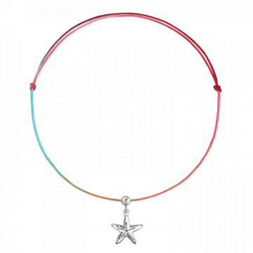 Bratara pentru picior din snur multicolor, stea de mare de la Atelier Lolit Srl