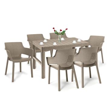 Set mobilier de gradina Evyon 6+1 cappuccino