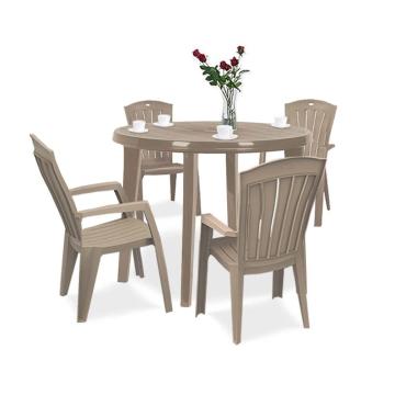 Set mobilier de gradina Lisorini 4+1 cappuccino